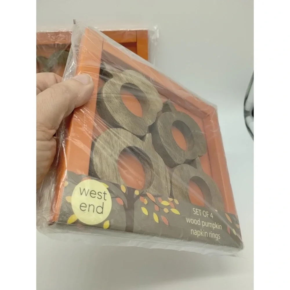 8 Wood Pumpkin Napkin Rings West End Stein Mart Thanksgiving Fall